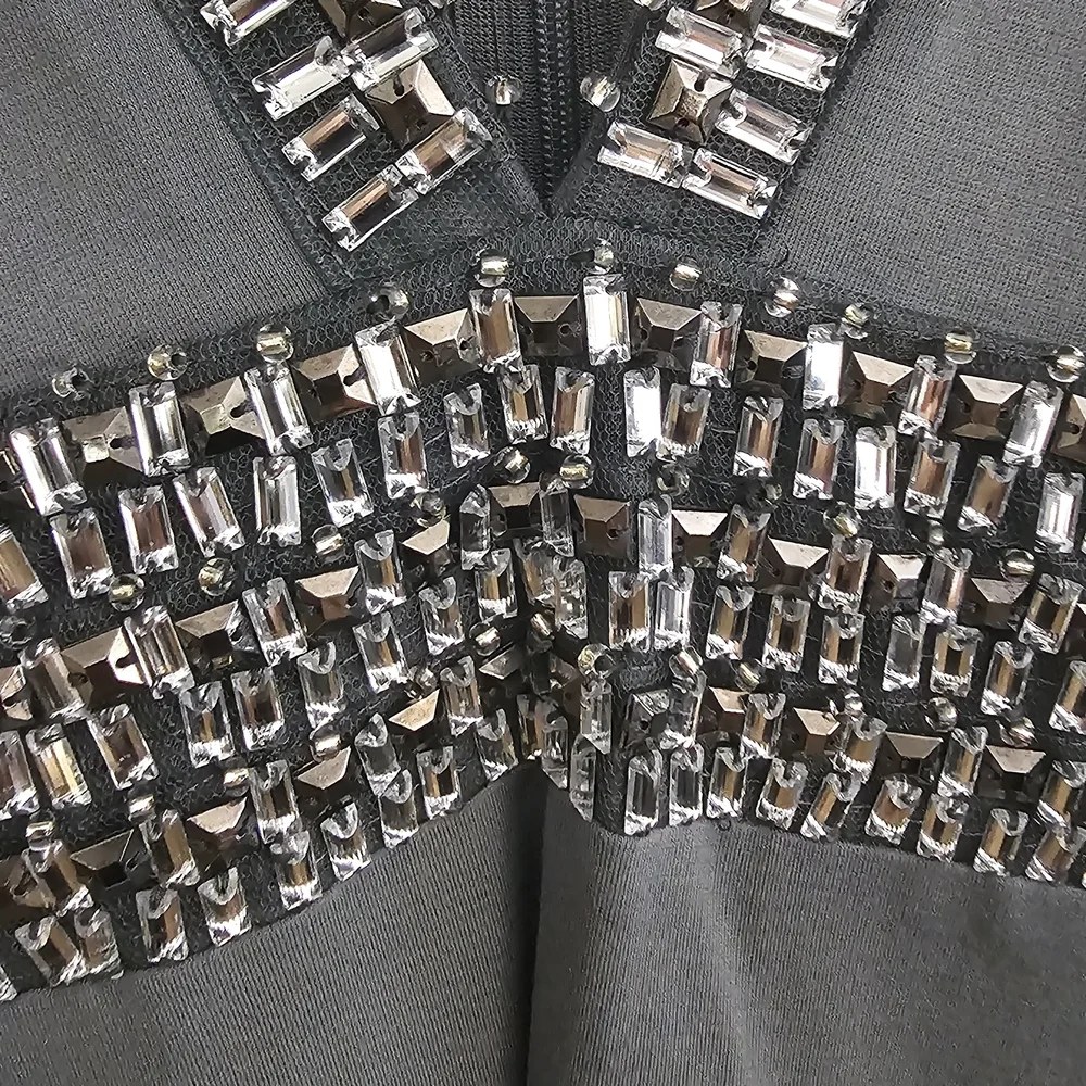 VENUS NWT Dress 8 Gray Long Sleeve Plunge Babydoll - Picture 4 of 10